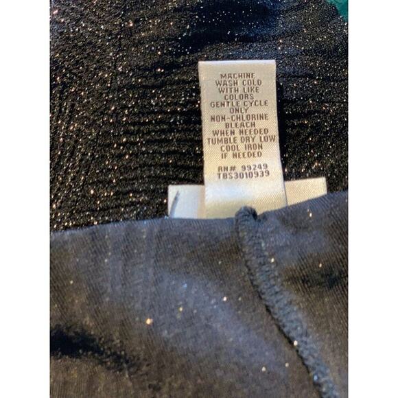 CATHERINES Black All Nighter Metallic Slinky Scoop Neckline Tunic Style Top Sz1X - Picture 5 of 6